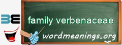 WordMeaning blackboard for family verbenaceae